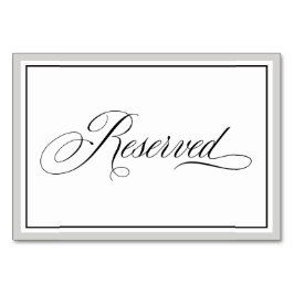 Elegant Script Reserved Table Kaart