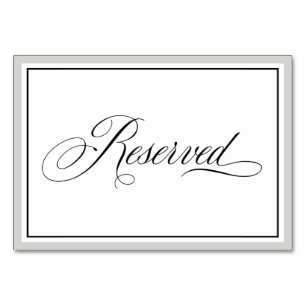 Elegant Script Reserved Table Kaart