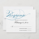 Elegant Script Response Card - blauw RSVP Kaartje (Voorkant)