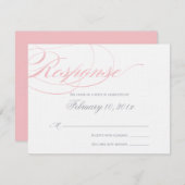 Elegant Script Response Card - Blush Pink RSVP Kaartje (Voorkant / Achterkant)