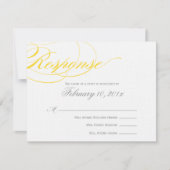 Elegant Script Response Card - Geel RSVP Kaartje (Voorkant)