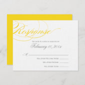 Elegant Script Response Card - Geel RSVP Kaartje (Voorkant / Achterkant)