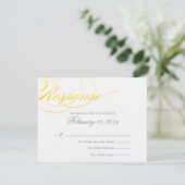 Elegant Script Response Card - Geel RSVP Kaartje (Staand voorkant)