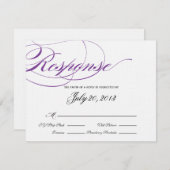 Elegant Script Response Card - Paars RSVP Kaartje (Voorkant / Achterkant)