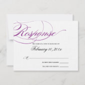 Elegant Script Response Card - Paars RSVP Kaartje (Voorkant)