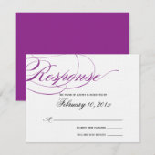 Elegant Script Response Card - Paars RSVP Kaartje (Voorkant / Achterkant)