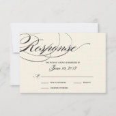 Elegant Script Response Card — zwart/off White RSVP Kaartje (Voorkant)