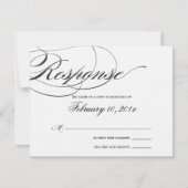 Elegant Script Response Card - zwart RSVP Kaartje (Voorkant)