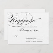 Elegant Script Response Card - zwart RSVP Kaartje (Voorkant / Achterkant)