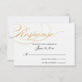 Elegant Script Response Kaart - Goud & Zwart (Voorkant)