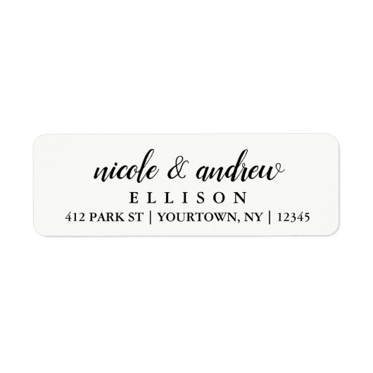 Elegant script | Retouradreslabels Bruiloft Etiket (Voorkant)