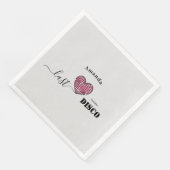 Elegant Script Retro Disco Roze Hart Trouwfeest Servet (Hoek)
