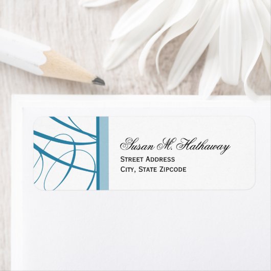 Elegant Script Return Address Label - blauw (Insitu)