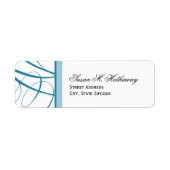 Elegant Script Return Address Label - blauw (Voorkant)