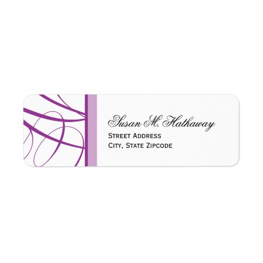 Elegant Script Return Address Label - Paars (Voorkant)
