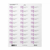 Elegant Script Return Address Label - Paars (Full Sheet)