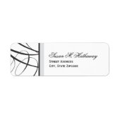 Elegant Script Return Address Label - zwart (Voorkant)