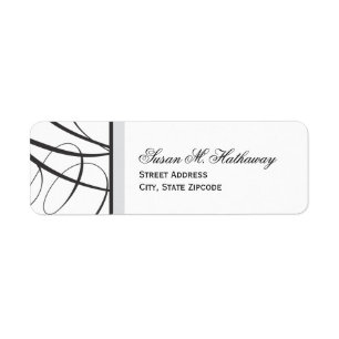 Elegant Script Return Address Label - zwart