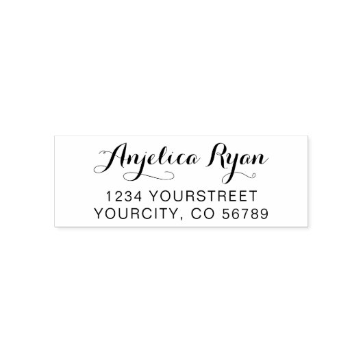 Elegant Script Return Address Zelfinkting Stamp Zelfinktende Stempel (Design)