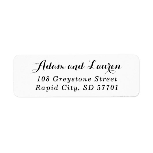Elegant Script Return-adres Etiket (Voorkant)