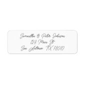 Elegant Script Return-adres Etiket (Voorkant)