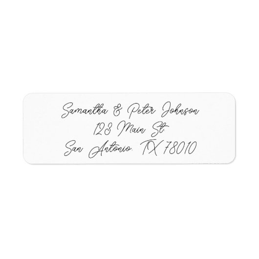 Elegant Script Return-adres Etiket (Voorkant)
