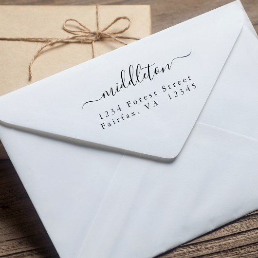 Elegant Script Return-adres Zelfinktende Stempel