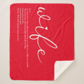 Elegant script rode gepersonaliseerde vrouw liefde sherpa deken (Voorkant)