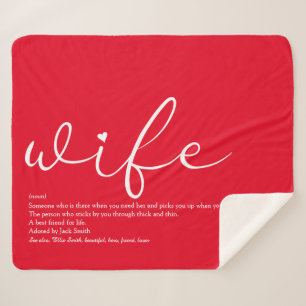 Elegant script rode gepersonaliseerde vrouw liefde sherpa deken