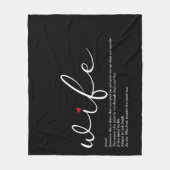 Elegant script rode liefdeshart gepersonaliseerd v fleece deken (Voorkant)