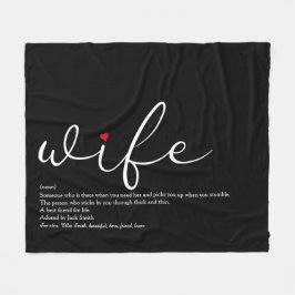 Elegant script rode liefdeshart gepersonaliseerd v fleece deken