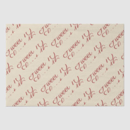 Elegant Script Rode Sweet 16 Verjaardag Tan Tissuepapier