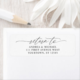 Elegant Script Romantisch Trouwadres Retouradres Etiket