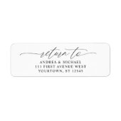 Elegant Script Romantisch Trouwadres Retouradres Etiket (Voorkant)
