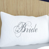 Elegant Script Romantische bruid Witte bruiloft Kussensloop