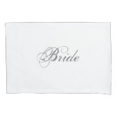 Elegant Script Romantische bruid Witte bruiloft Kussensloop (Voorkant)