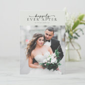 Elegant Script Romantische foto bruiloft Bedankkaart (Staand voorkant)