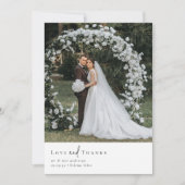 Elegant Script Romantische foto bruiloft Bedankkaart (Voorkant)