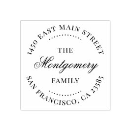 Elegant  script rond retouradres rubberstempel