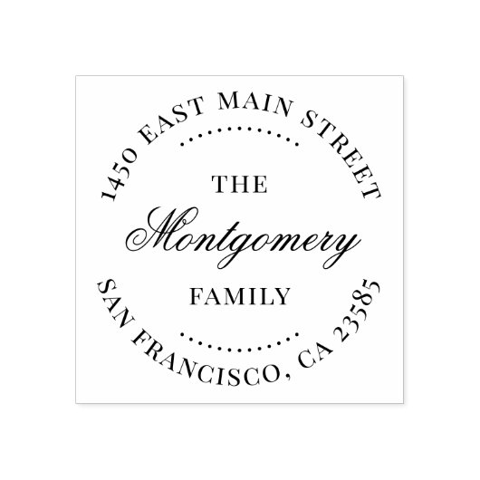 Elegant script rond retouradres rubberstempel (Afrduk)