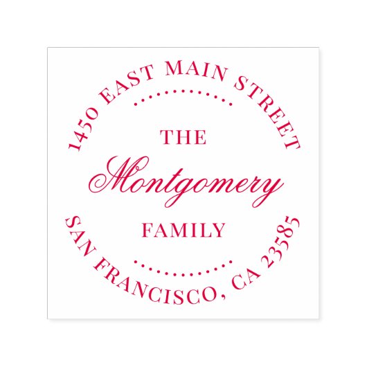 Elegant script rond retouradres zelfinktende stempel (Design)