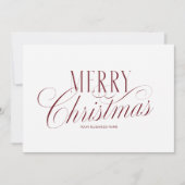 Elegant Script Rood Kerstmis Zakelijk Logo Kaart (Voorkant)