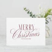 Elegant Script Rood Kerstmis Zakelijk Logo Kaart (Staand voorkant)