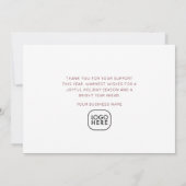 Elegant Script Rood Kerstmis Zakelijk Logo Kaart (Achterkant)