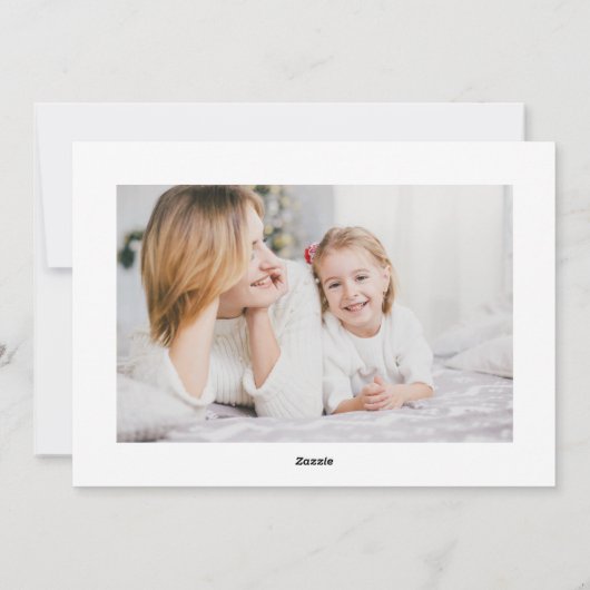 Elegant script rood & wit JOY kerst 3 foto Feestdagenkaart (Achterkant)