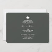 Elegant Script Roos Flowers | Modern Afstudeerder Aankondiging (Achterkant)