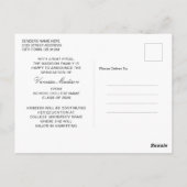 Elegant Script Roos Flowers | Modern Photo Afstude Briefkaart (Achterkant)