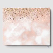Elegant Script Roos Gold Blush Pink Gold Glitter Gastenboek (Achterkant)