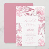 Elegant Script Roos Gold Floral Vrijgezellenfeest Kaart (Voorkant / Achterkant)