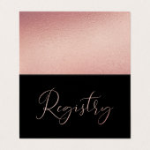 Elegant Script Roos Gold Foil Gift Registry Card Visitekaartje (Buitenkant ongevouwen)